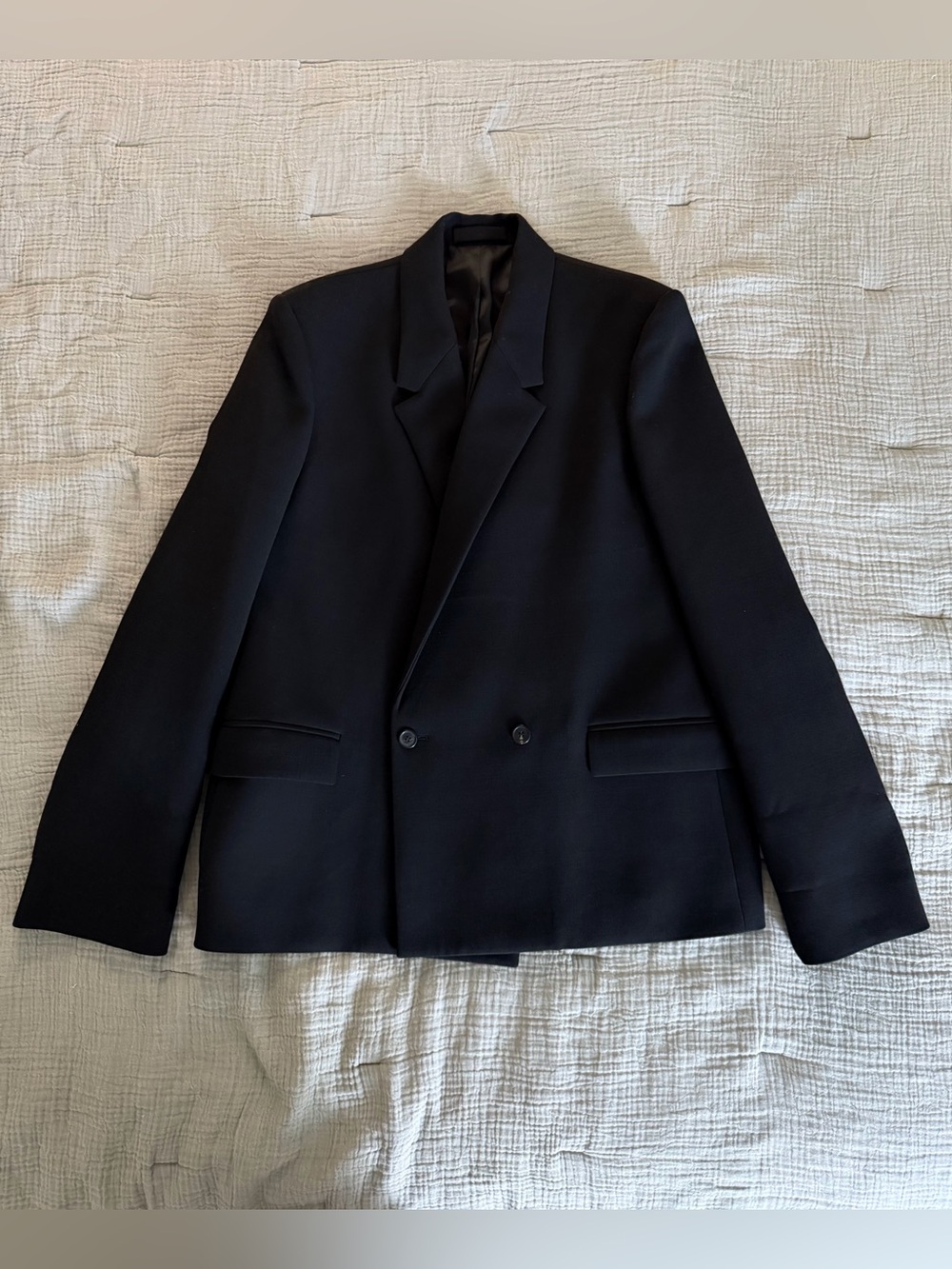 WARDROBE.NYC HB Blazer Double Breasted Wool Black Size M